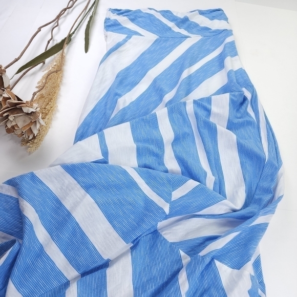 Lilly Pulitzer 100% Pima Cotton  Blue White Striped Strapless Maxi Dress… - Picture 6 of 16